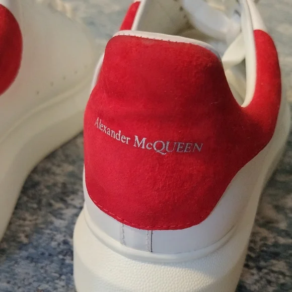 Mens Alexander McQueen White and Red Sneakers - Picture 7 of 7